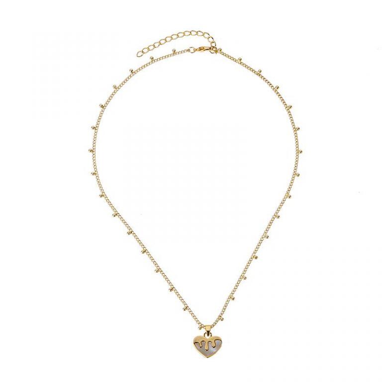 Brass chain with heart charm necklace